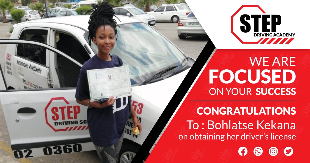 StepDriving's tweet image. Success story: Lets congratulate Bohlatse Kekana on obtaining her driver’s license.
Be the next in line to obtain your own license with Step Driving School.
stepdrivingschool.co.za