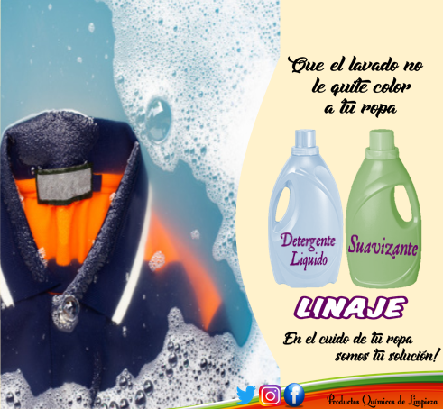 LinajedDios2013's tweet photo. Inicia tu semana con los colores de tu ropa brillantes e impecables, utiliza un Detergente Liquido Linaje, 
no olvides después del lavado aplicar suavizante Linaje esencial a tus prendas de vestir para mantenerla bien cuidadas y como nueva; 
 #detergente #suavizante https://t.co/Fy1mUxzs0t