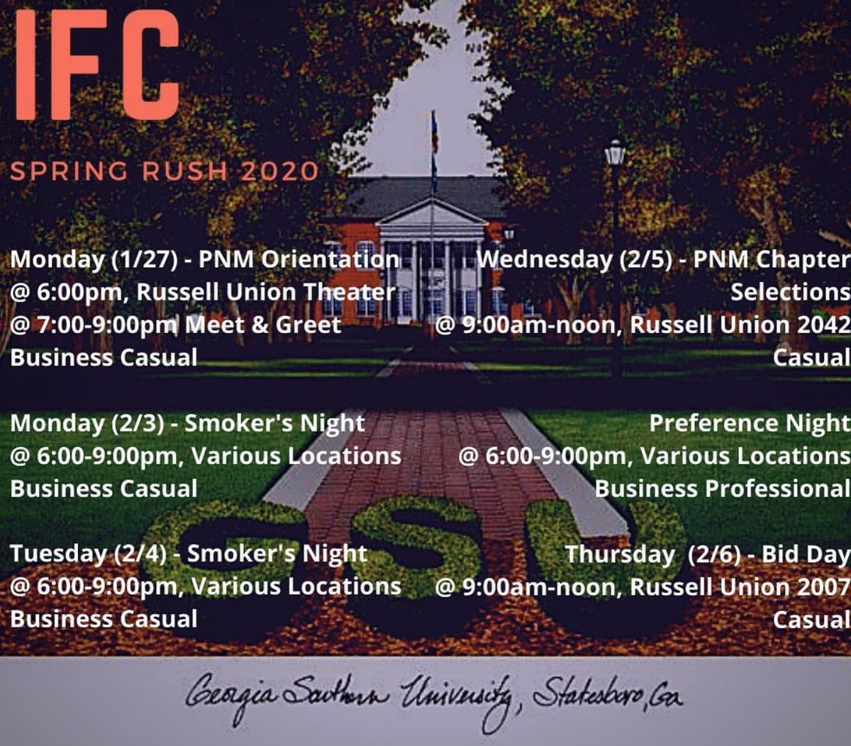 Come by and meet us at Russell Union tonight from 7-9! #RushATΩ