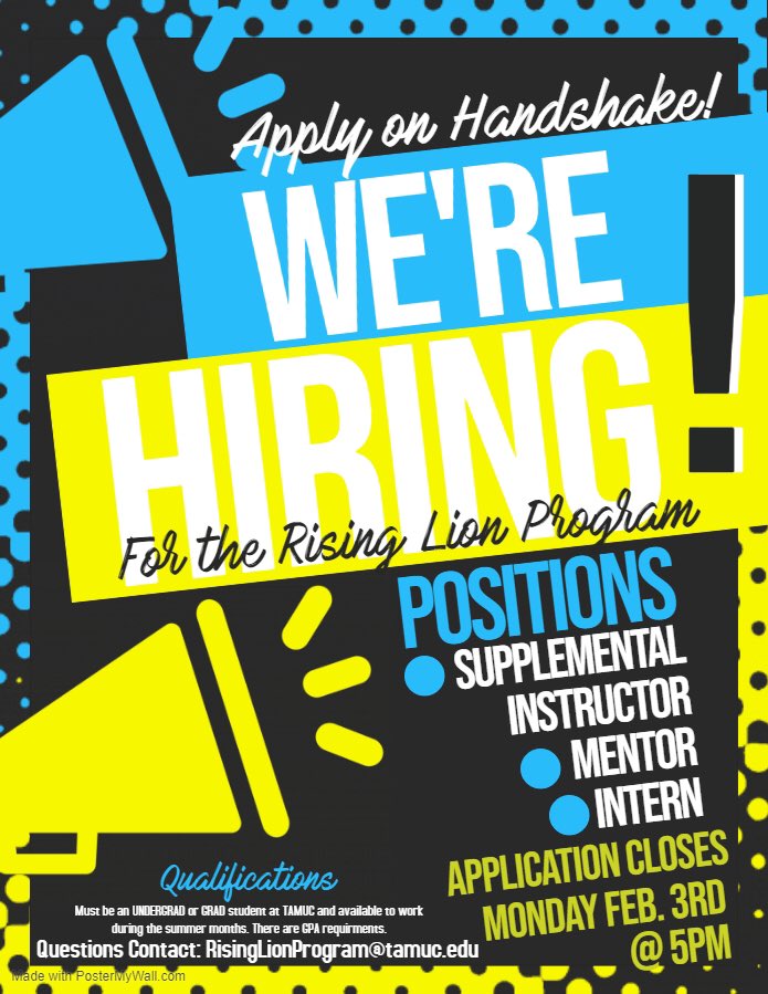 toyaaa_6's tweet photo. If you’re looking for a summer job...well here you go!!! Apply to the Rising Lion Program!!! 💙💛🦁 https://t.co/lcZZm1GWcj