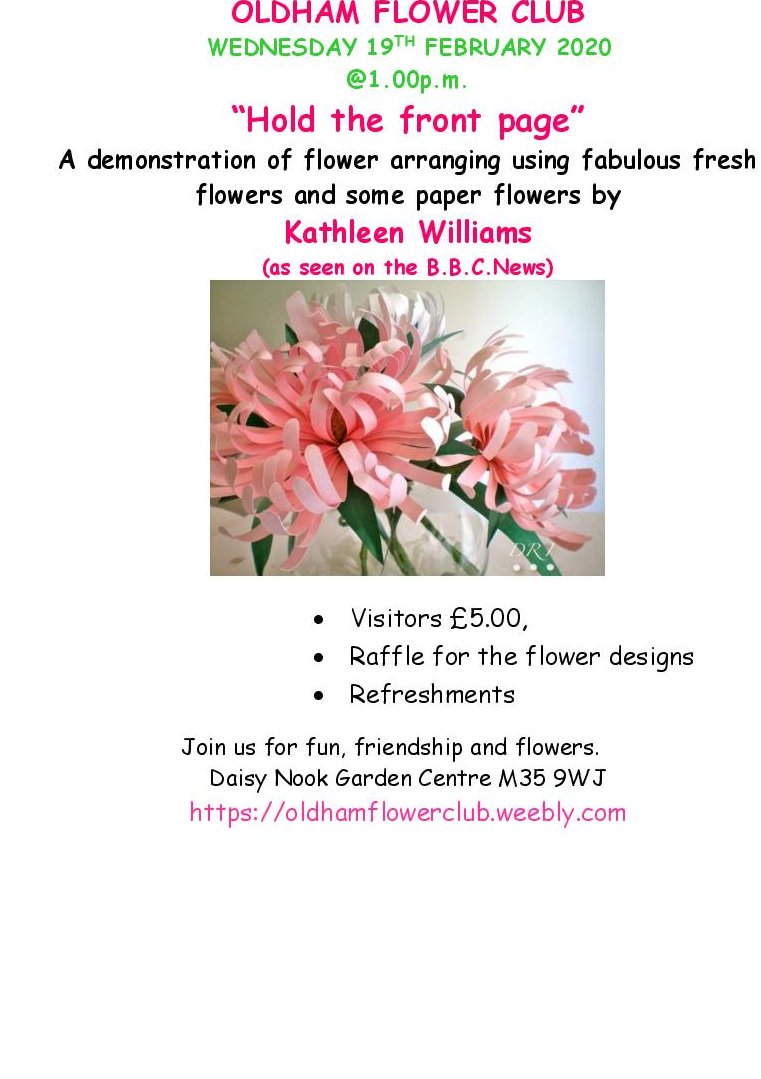 Oldham Flower Club (@oldhamfloral) on Twitter photo 