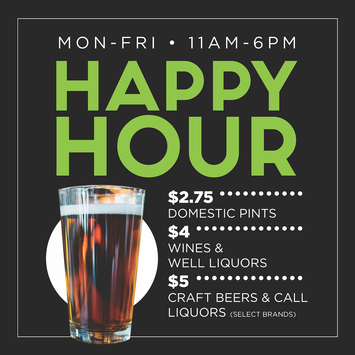 Cricketers Pub on Twitter "The best hour is Happy Hour! Join Us Mon