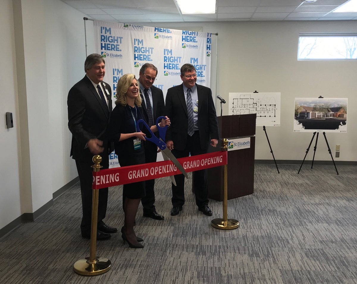 thinkchamplin's tweet photo. A few members of our #healthcare team attended the ribbon cutting of the new @StElizabethNKY Specialty Pharmacy in Edgewood and is set to open to the public in early March! Congrats, St. E! #healthcaredesign #thinkchamplin https://t.co/6MLpACz0eK