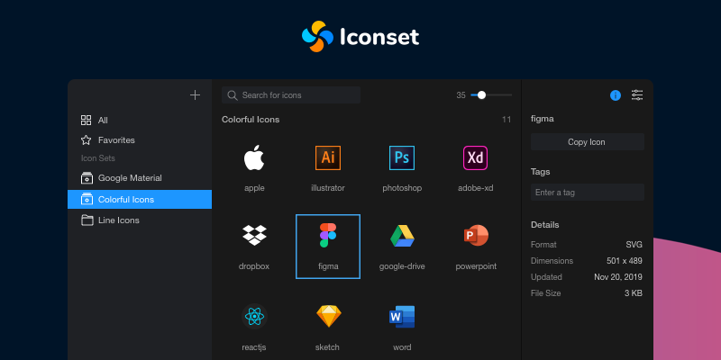 iconsetapp's tweet photo. Introducing Iconset - Free, cross-platform and fast SVG icon manager for designers. Available for macOS and Windows! https://t.co/vj377MulZM https://t.co/zvUqVFExOy