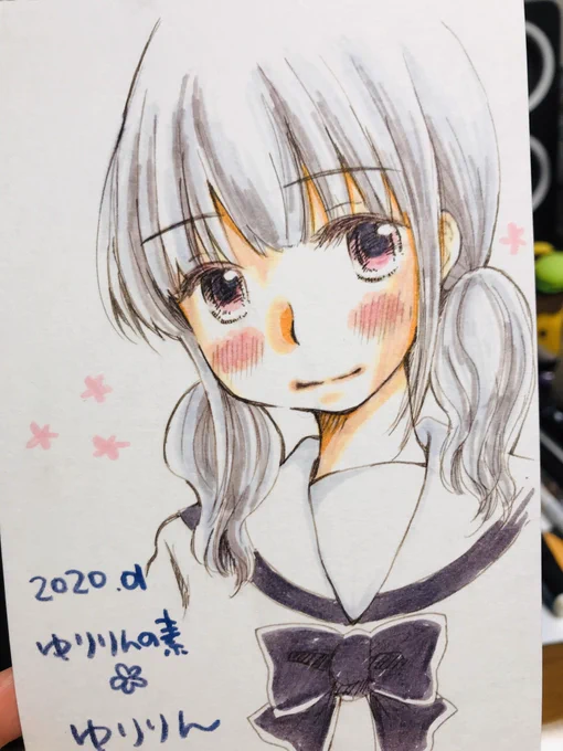 あとこんな感じのポストカードサイズの手描きイラストを少数頒布しようと思っています。まだお値段とか決めてないので改めてお知らせします…!(てかいくらが適正なのかわからない…) 