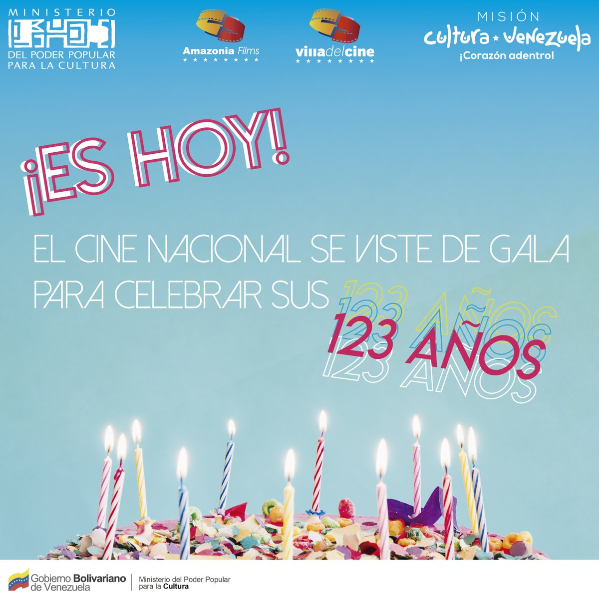 CNAC_Venezuela's tweet image. ¡LLEGÓ EL GRÁN DÍA! Celebramos los #123Años del #CineVenezolano con mucho orgullo, el #CNAC le desea un feliz día a todas aquellas personas involucradas en el séptimo arte nacional.
#DíaDelCineVenezolano #Venezuela