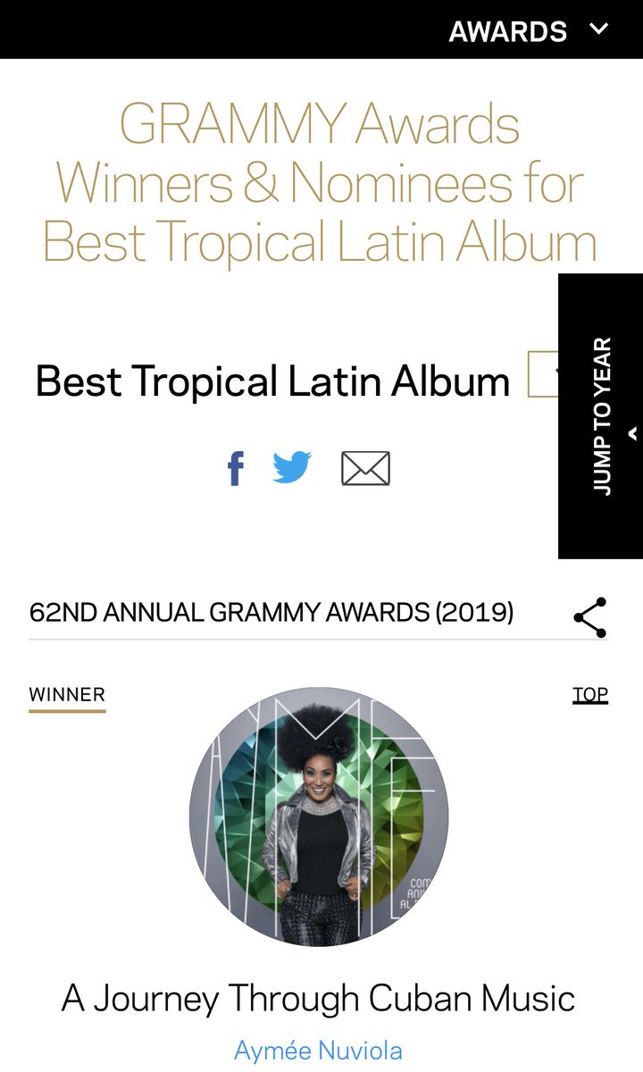 Eighteen10LLC's tweet photo. Congratulations 👏🏻 to our friends & colleagues at @topstopmusic for #AJourneyThroughCubanMusic’s win at the @RecordingAcad #GRAMMYs
...
#TopStopMusic #AymeeNuviola #RecordingAcademy #Cuba #Music https://t.co/OMnX4pADBm