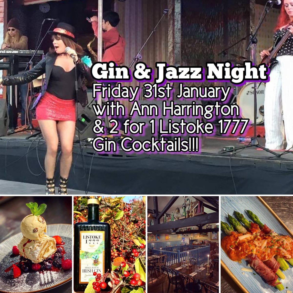 This Friday 31st of January we are hosting a Gin &amp; Jazz Night 😍 On the Night we will also be serving up delicious Listoke 1777 Gin Cocktails from our local <a href="/listokedistill/">Listoke Distillery</a> 2 for 1 all night long 😍! So excited for this event! #Ginuary here we come 😘 #LouthChat #FoodOscars