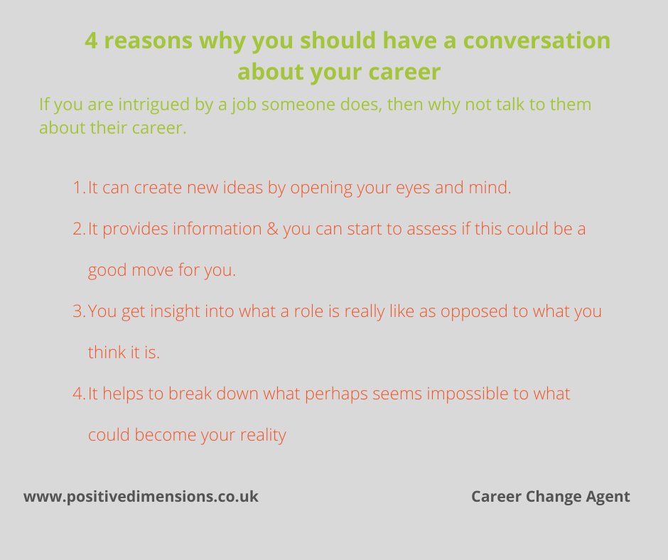 Kerrie_Maitland's tweet image. Conversations are powerful!

Talking to others about their careers can be extremely powerful in helping you get clarity and confidence in your own career decisions.

#careerconversations #careerchangeagent #PositiveDimensions