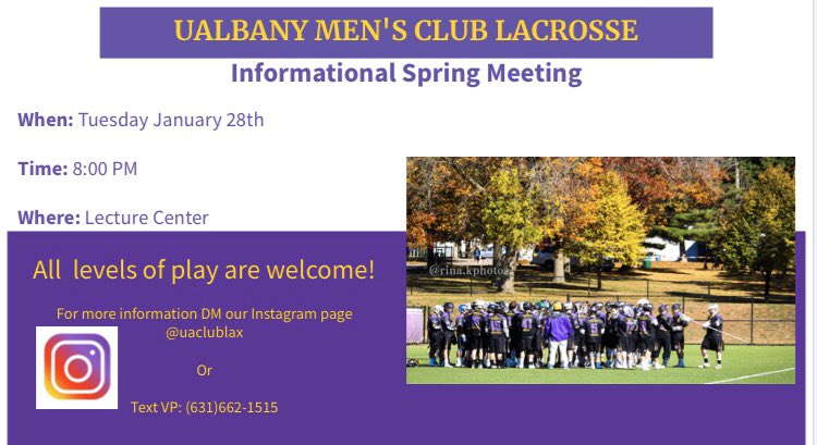 Swing by at 8pm tomorrow for the Spring Informational Meeting!! #clublivesmatter