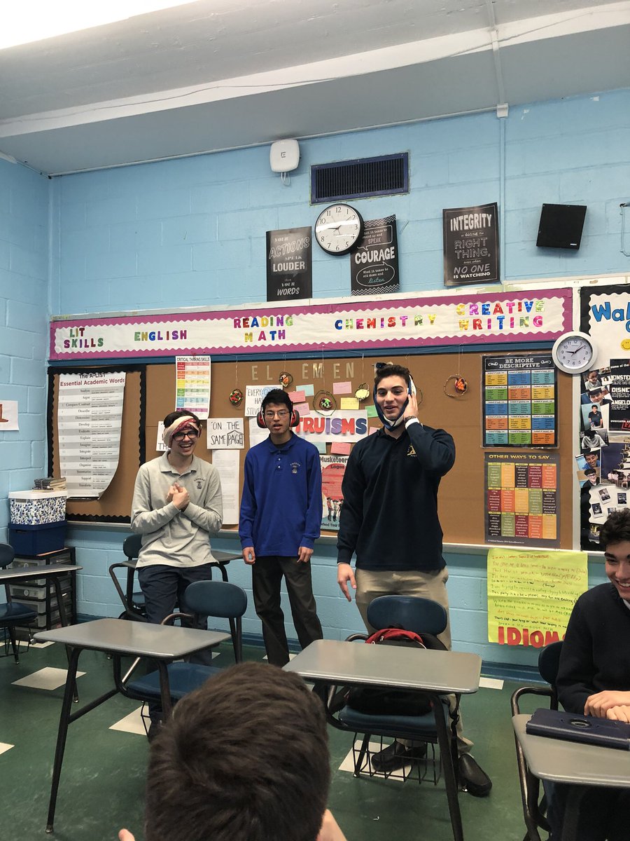 DNapoliXHS's tweet photo. #blinddeafexperience students spent 40 minutes either blind or deaf and wrote narrative/expository pieces. https://t.co/jVNGja1890