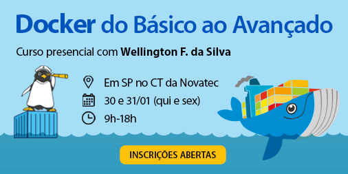 ctnovatec's tweet photo. Ainda dá tempo de se inscrever para o curso Docker que acontece nessa quinta e sexta no CT da Novatec em SP! Com @_wsilva, autor do livro Aprendendo Docker: https://t.co/LHW7ipk2f4 https://t.co/uqlWM8F6h1