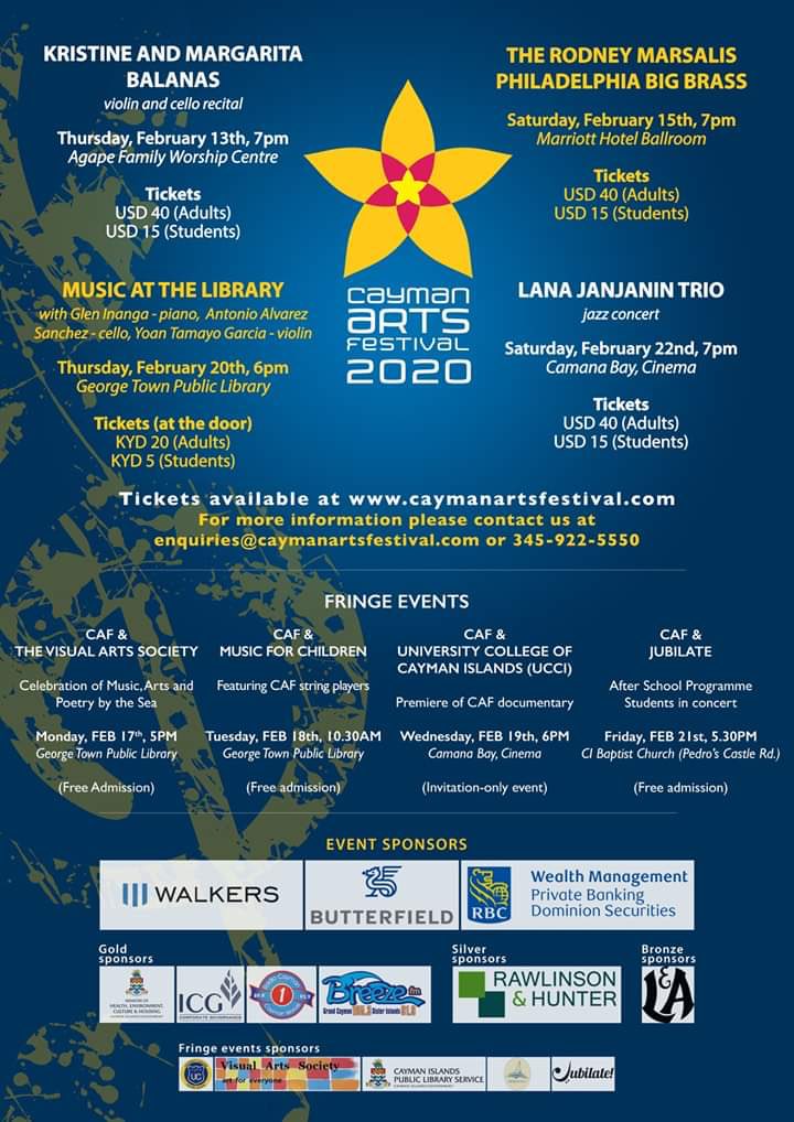 Check out the 2020 Cayman Arts Festival events! Please share with your friends. Tickets available at caymanartsfestival.com #CaymanIslands #ClassicalMusic #arts #Caribbean