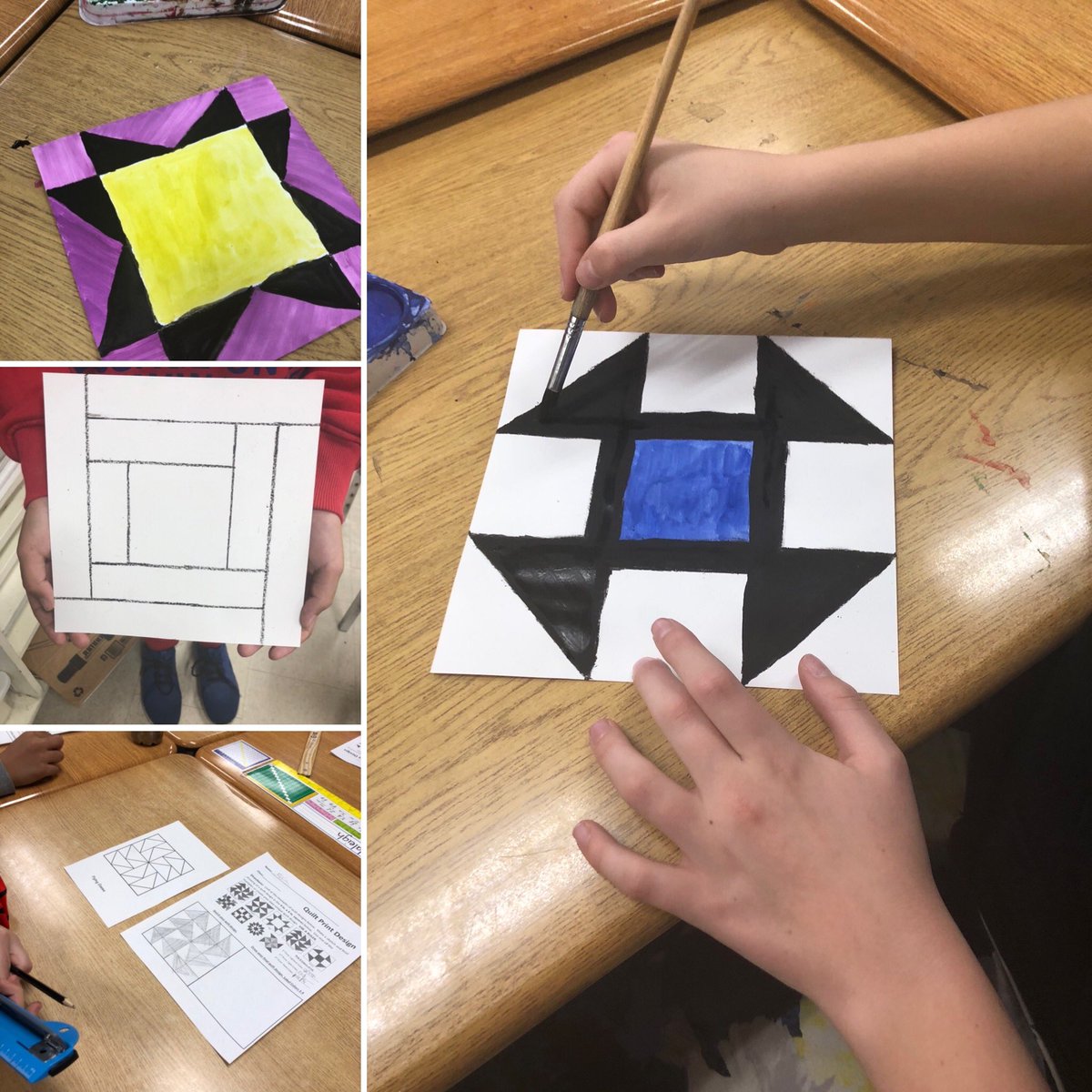 kim_flett's tweet photo. The Grade 6’s are making a Patchwork Quilt to Freedom - stay tuned for the finished product! ⁦@merritt_ps⁩ @mrsbethyando #Freedom https://t.co/KfdaVhw2Sh