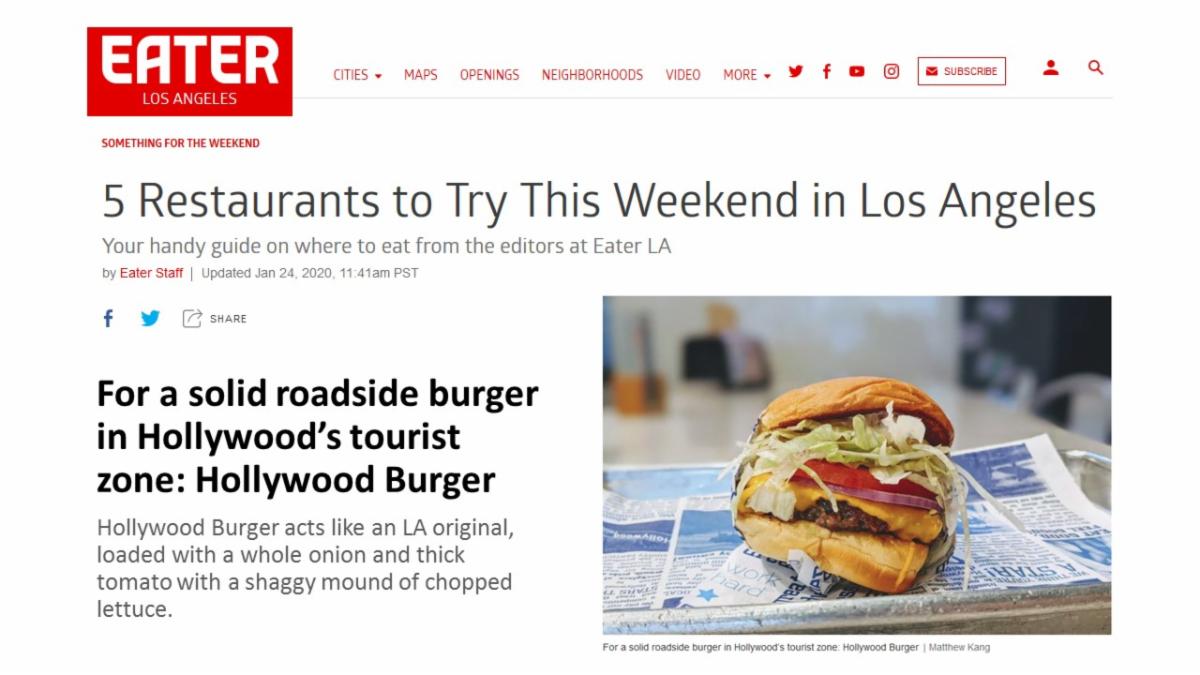 HollywoodBurger's tweet photo. Hollywood Burger featured in Eater LA! https://t.co/ba5Si0lASX https://t.co/BZfFrQf4a1