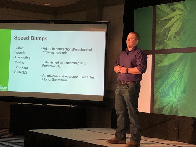 Want to grow #hemp? Work backwards--find your buyer first, says farmer Dion Oakes, as he addresses some "speed bumps" during today's <a href="/FarmJournal/">Farm Journal</a> Hemp College.