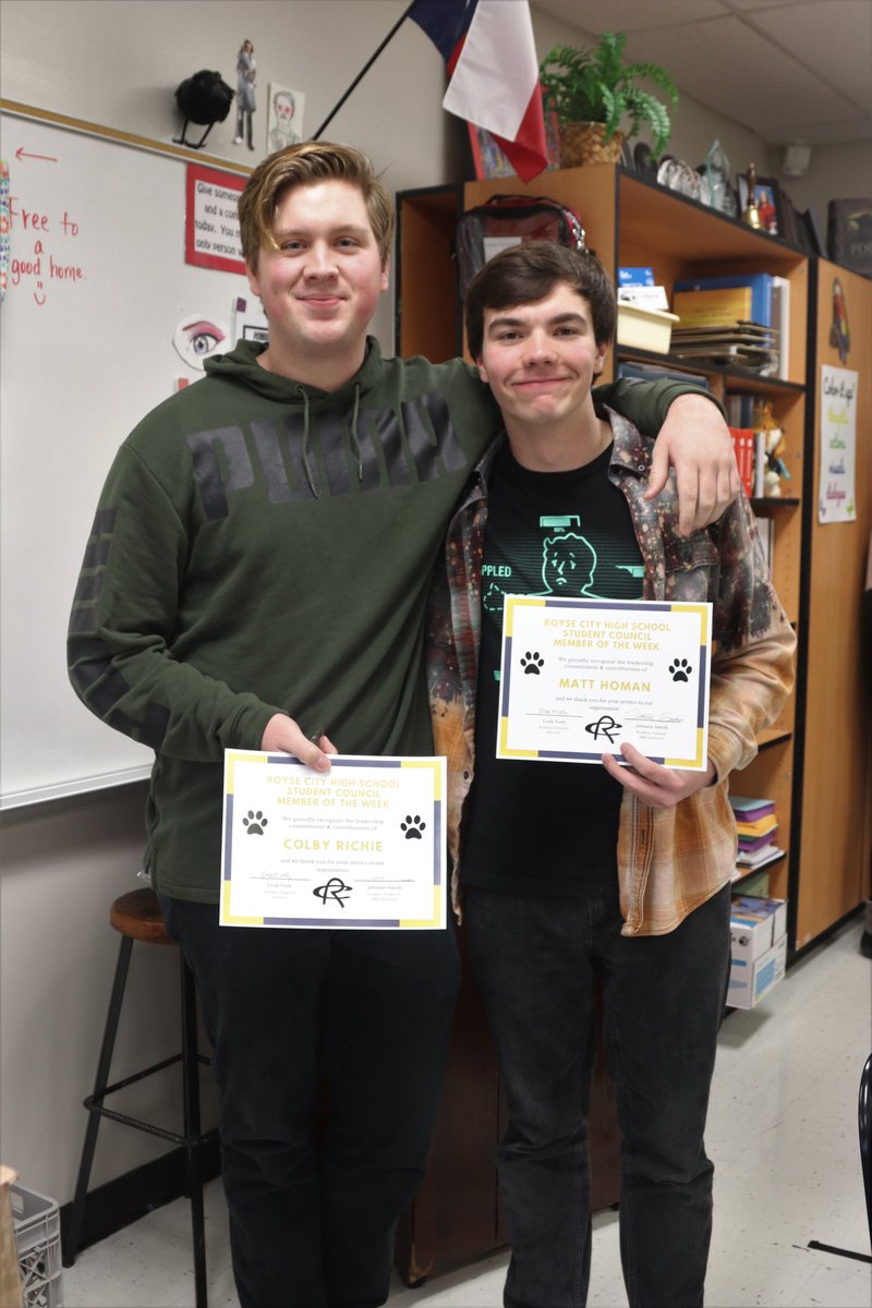 A belated congratulations to our "Bunches of Affirmation" Honoree, WARRIOR QUEEN Melissa Haynes, and our Members of the Week <a href="/MattWoahman/">Matt Woah-man</a> and <a href="/colby_richie7/">Colby Richie</a>! You're all amazing human beings! <a href="/RoyseCityHS/">Royse City HS</a>