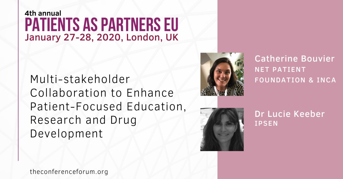 ConferenceForum's tweet photo. Breakout B continues with Catherine Bouvier #NETPatientFoundation and Lucie Keeber, @IpsenGroup , discussing Multi-stakeholder Collaborations to Enhance Patient-Focused Education, Research and Drug Development. #PatientsEU2020 https://t.co/kQxm8FH1Tt