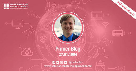techsolmx's tweet photo. Un día como hoy (27/01/1994): Justin Hall, mientras estudiaba en Swarthmore College, inició su diario en línea: Justin's Links from the Underground, creando el Primer Blog. https://t.co/X03rqGL4wu
#SomosSoluciones #EfeméridesTI #JustinHall #Blog #FirstBlog #Tecnologías #TIC #IT https://t.co/L7zYrygjro