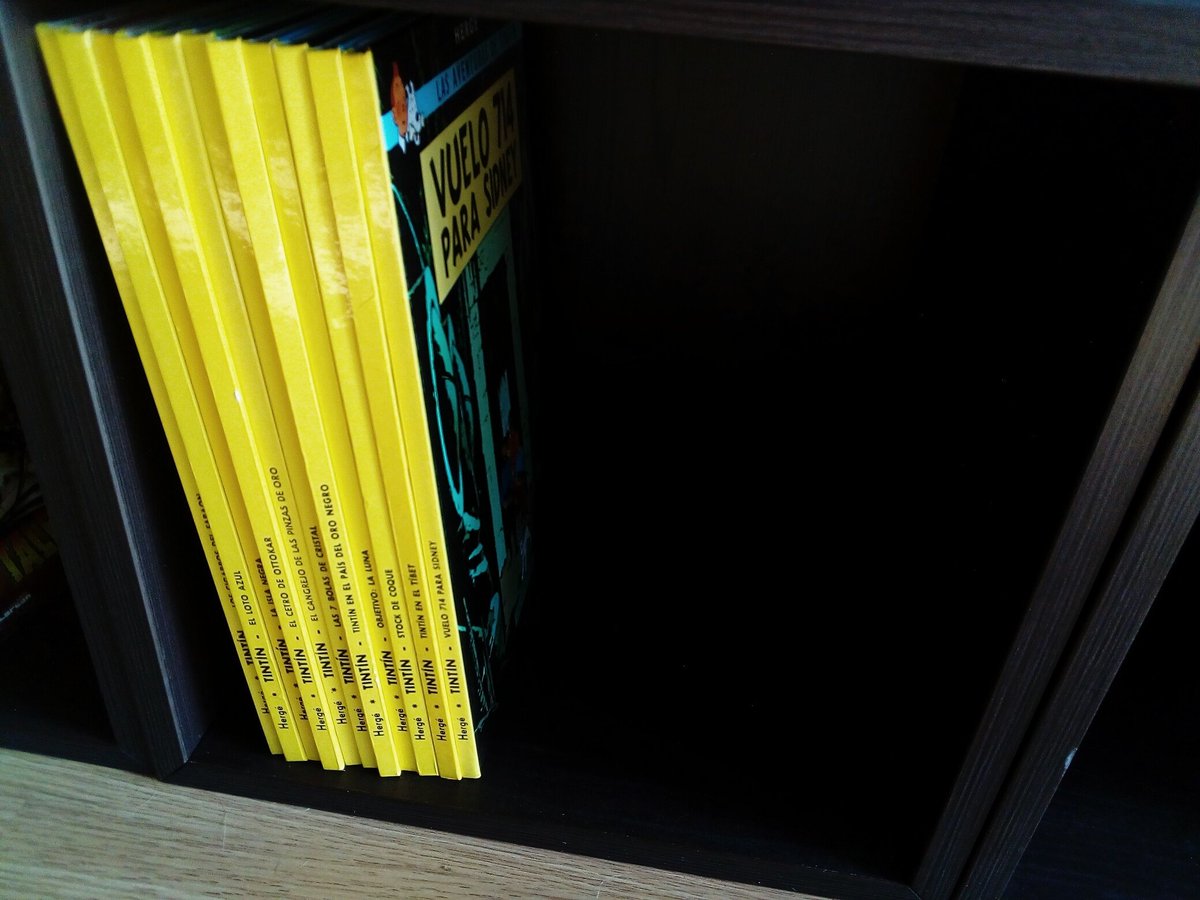 GabrielRdeAvila's tweet photo. Gracias a @vigotrotalibros he conseguido un gran sueño: los cómics de Tintín. Qué bien quedan ya en la estantería. #comprasliterarias #comic #Tintín #Trotalibros #Queleer #cómicdeaventuras https://t.co/an2fpftpIG