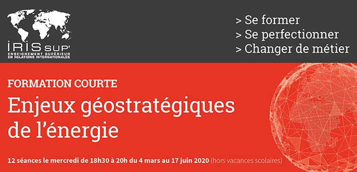 IRIS_SUP_'s tweet photo. 📍[Formations courtes]
>> Enjeux géostratégiques de l'énergie ⚡️♻️
L’objectif de cette formation est d’étudier les enjeux géopolitiques liés au fonctionnement et aux évolutions majeures du secteur énergétique.

En savoir plus : https://t.co/PANKQu94co https://t.co/Bjwkeekqwe