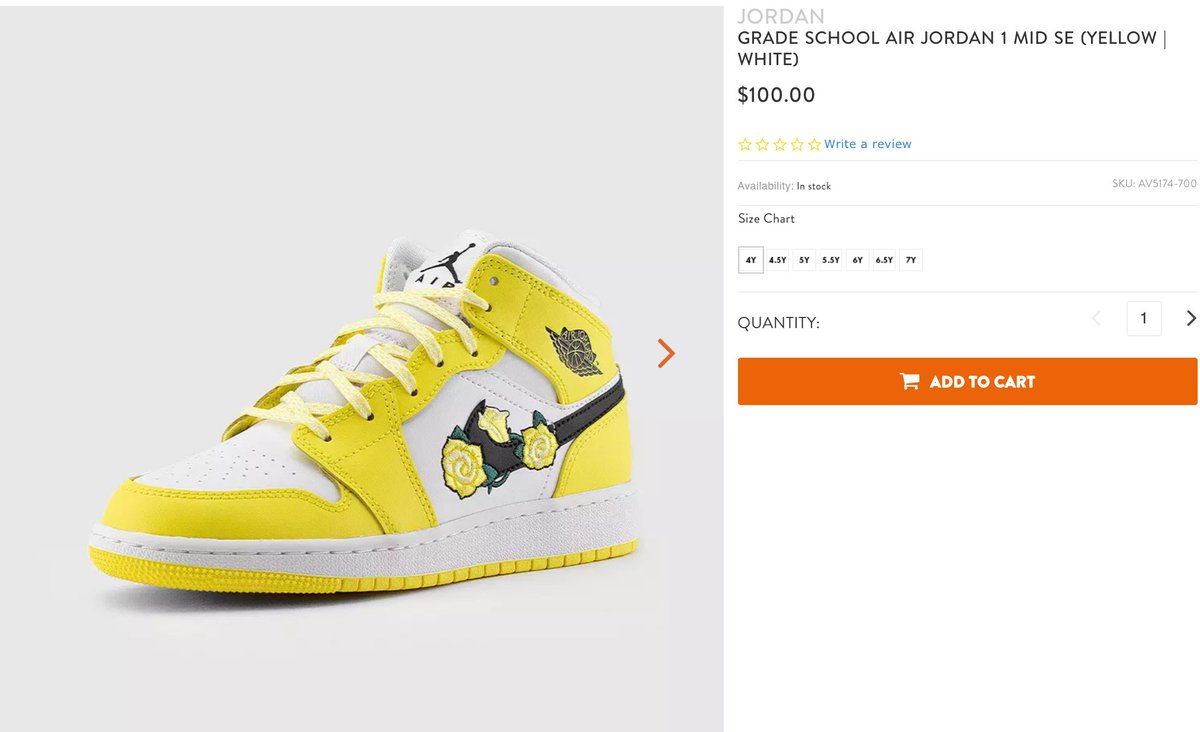 jordan 1 gs size chart