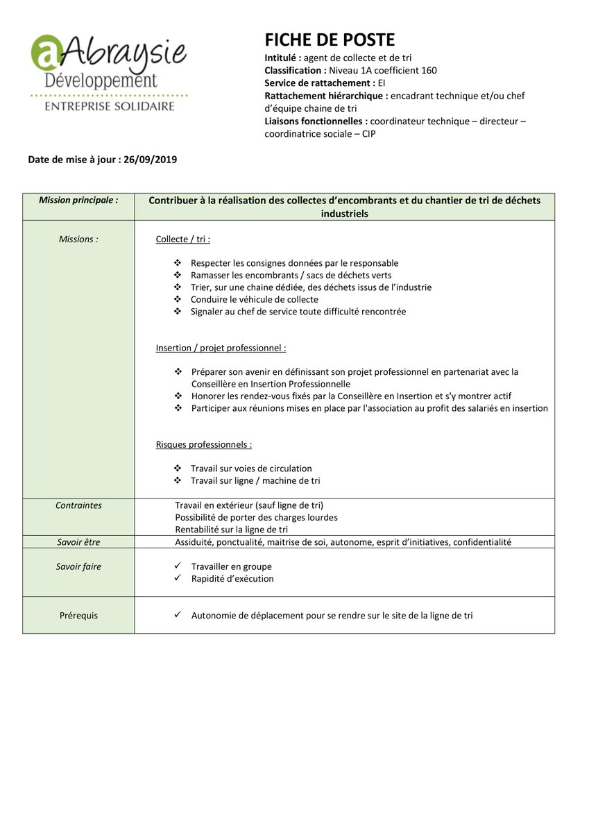 aabraysie's tweet photo. [AABRAYSIE DÉVELOPPEMENT RECRUTE] 😉

Nous recherchons 2 agents de Collecte en Contrat à Durée Déterminée d'Insertion.
Permis B obligatoire et véhicule fortement apprécié.
#recrutement #insertion #accompagnement https://t.co/TbK1NqNy46