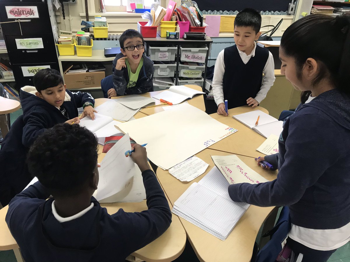 MadeFor5thGrade's tweet image. Students work in collaborative groups to check and edit mathematical computations. This activity is accompanied by a “gallery walk” where students can identify different ways of finding solutions. 
@PS66JKO ✖️➕➖➗
#AlgebraForAll