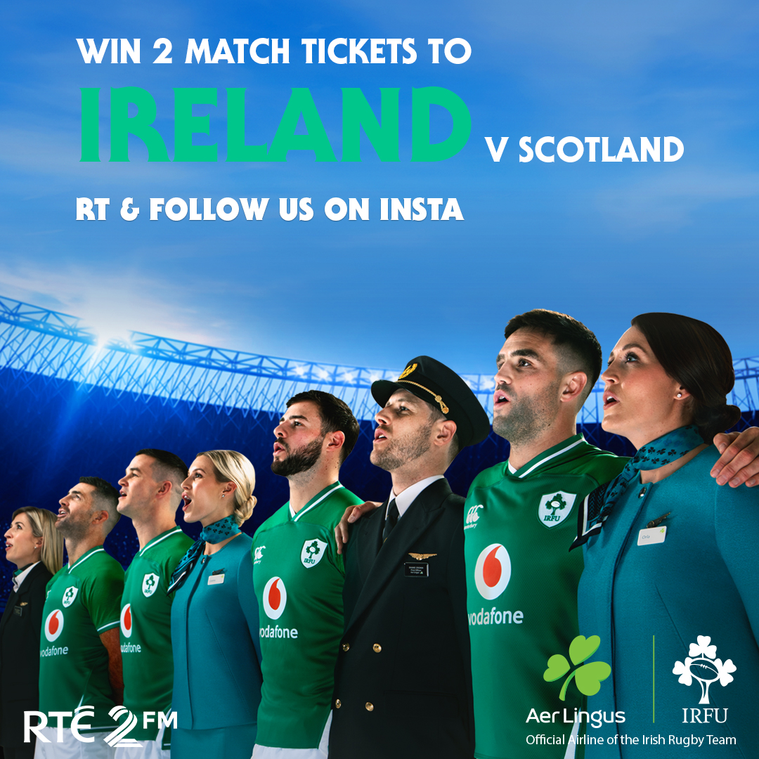 RTÉ 2FM (@rte2fm) on Twitter photo Our friends at <a href="/AerLingus/">Aer Lingus</a> have given us 2 match tickets for Ireland's HUGE <a href="/SixNationsRugby/">Guinness Men's Six Nations</a> opener against Scotland at the Aviva Stadium! 😍
Just RT this & FOLLOW us on Insta 🏉
#HOMEADVANTAGE
instagram.com/rte2fm/?hl=en Our friends at <a href="/AerLingus/">Aer Lingus</a> have given us 2 match tickets for Ireland's HUGE <a href="/SixNationsRugby/">Guinness Men's Six Nations</a> opener against Scotland at the Aviva Stadium! 😍
Just RT this & FOLLOW us on Insta 🏉
#HOMEADVANTAGE
instagram.com/rte2fm/?hl=en