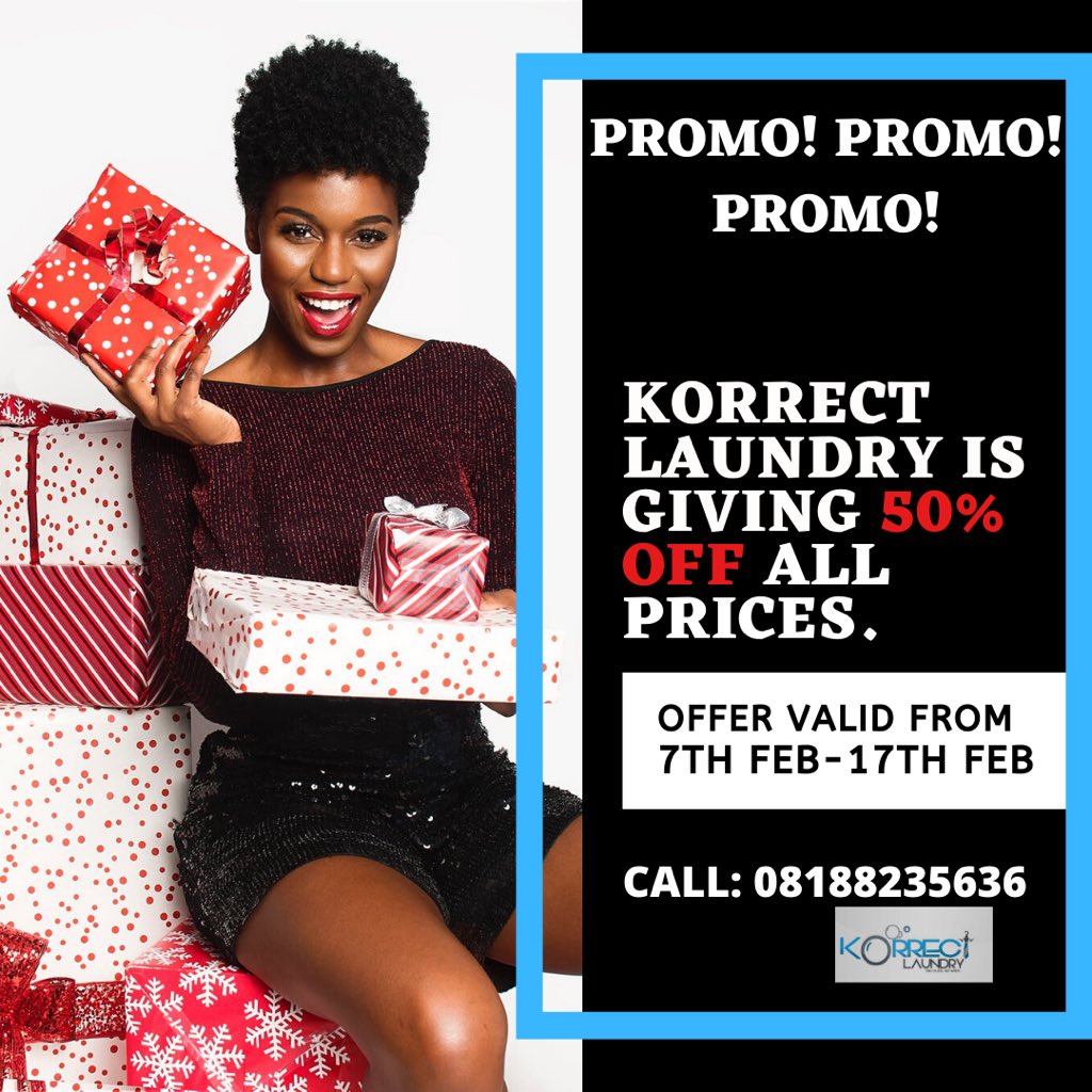 Korrectlaundry's tweet image. This Valentines, Korrect is giving away 50% off all clothes!!!!
Awoof SZN 💃🏽💃🏽💃🏽❤️❤️

Simply Dm or Call us today for affordable dry cleaning services

#nigeria #drycleaners #monday #mondaymotivation #korrect #clothes #wash #clean #corporatelife #promo