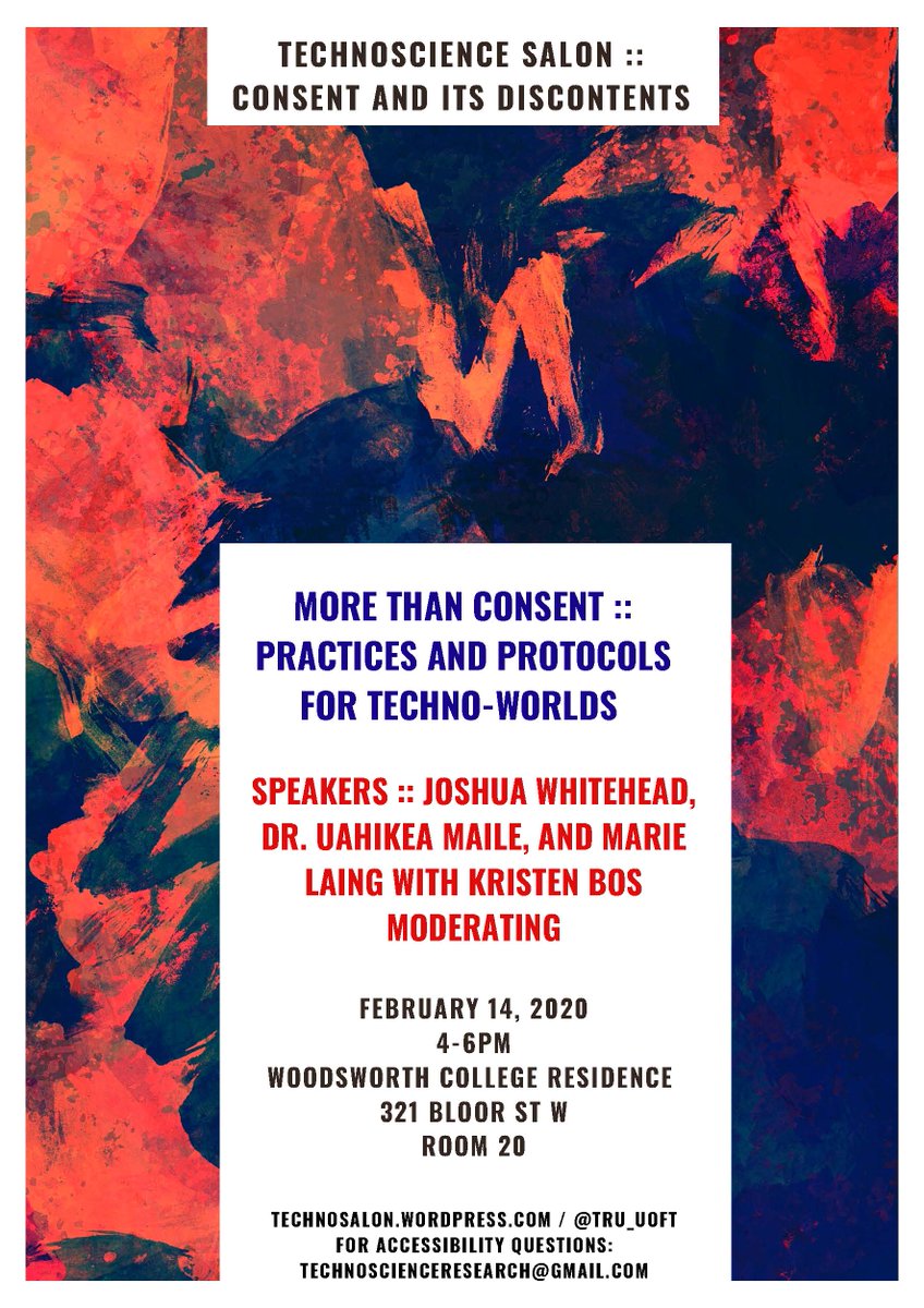 ❤️Join us on Friday, February 14th from 4-6PM for "More Than Consent: Practices and Protocols for Techno-Worlds" ft. @JWhitehead204,  <a href="/uahikea/">Uahikea Maile</a>, @themarielaing + Kristen Bos moderating ❤️

RSVP below: facebook.com/events/1548563…

<a href="/McLuhanCHI/">McLuhan Centre for Culture and Technology</a> <a href="/DRECollab/">Digital Research Ethics Collaboratory</a> #TechnoScience #Consent