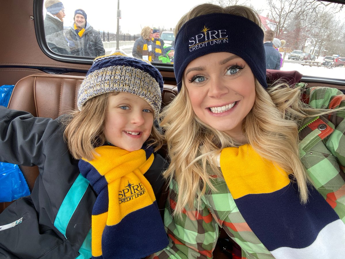 SPIREcu's tweet photo. Our SPIRE ambassadors had a great time in the @StPaulWinter Carnival King Boreas Grand Day Parade on Saturday! Don't miss SPIRE in the Vulcan Victory Torchlight Parade this Saturday night! #here2improve #howweroll https://t.co/RVt5hK4QsZ