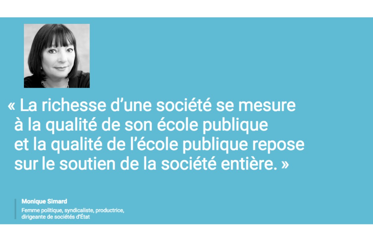 #Citation - Merci Mme Simard pour cette phrase si éloquente sur l’importance de l’école publique dans notre #société. Pour en savoir plus et lire le plus récent rapport annuel de la #FondationCSDM: bit.ly/2YUQUJ9
#RapportAnnuel #accomplissement #impact #écolepublique