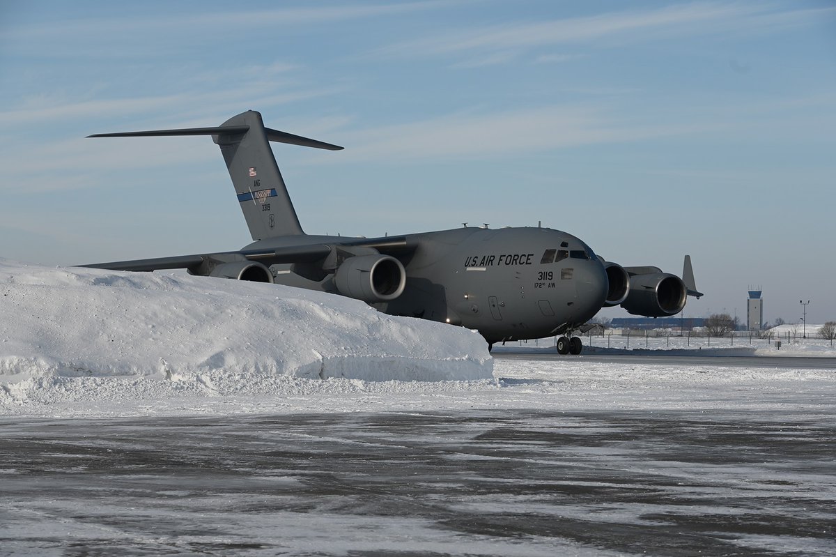 NDNationalGuard's tweet photo. Aircraft full of cargo and @NDAirGuard members departed from Fargo the past week to support Exercise Southern Strike 20 at the Gulfport CRTC in Mississippi. #SSTK20 is a total force, multi-service training exercise that emphasizes air-to-air, air-to-ground and special operations. https://t.co/R3DVCEbnPm