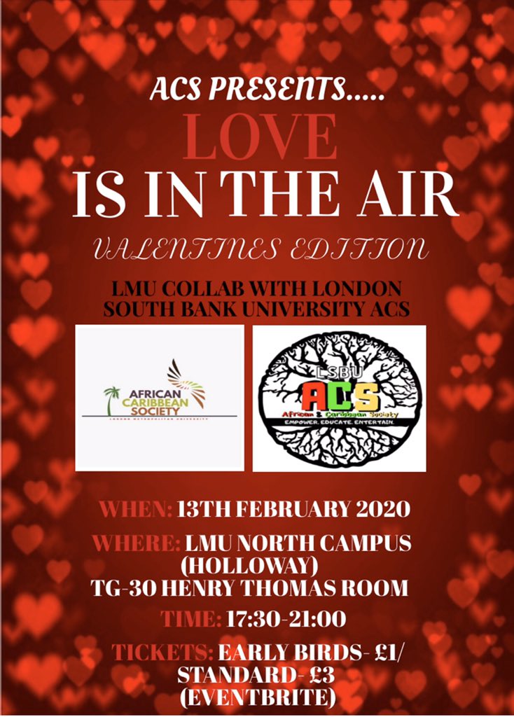 metsuacs's tweet photo. Are you looking for love? 😍
Looking for someone to show off on the gram?👀
Do you really know what love is ?🤷🏾‍♀️
If so, come join us at our ACS LOVE IS IN THE AIR Valentines Edition 😍❤️ Buy your tickets NOW‼️ https://t.co/hiqVt49cUu https://t.co/tLSQZ3KiIA