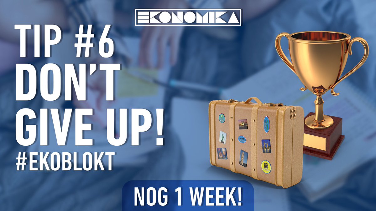 EkonomikaLeuven's tweet photo. De laatste loodjes wegen het zwaarst! Laat je niet ontmoedigen door zij die al klaar zijn, het einde is in zicht! Nog enkele dagen volhouden! #Ekoblokt https://t.co/CwMLhlnQxe