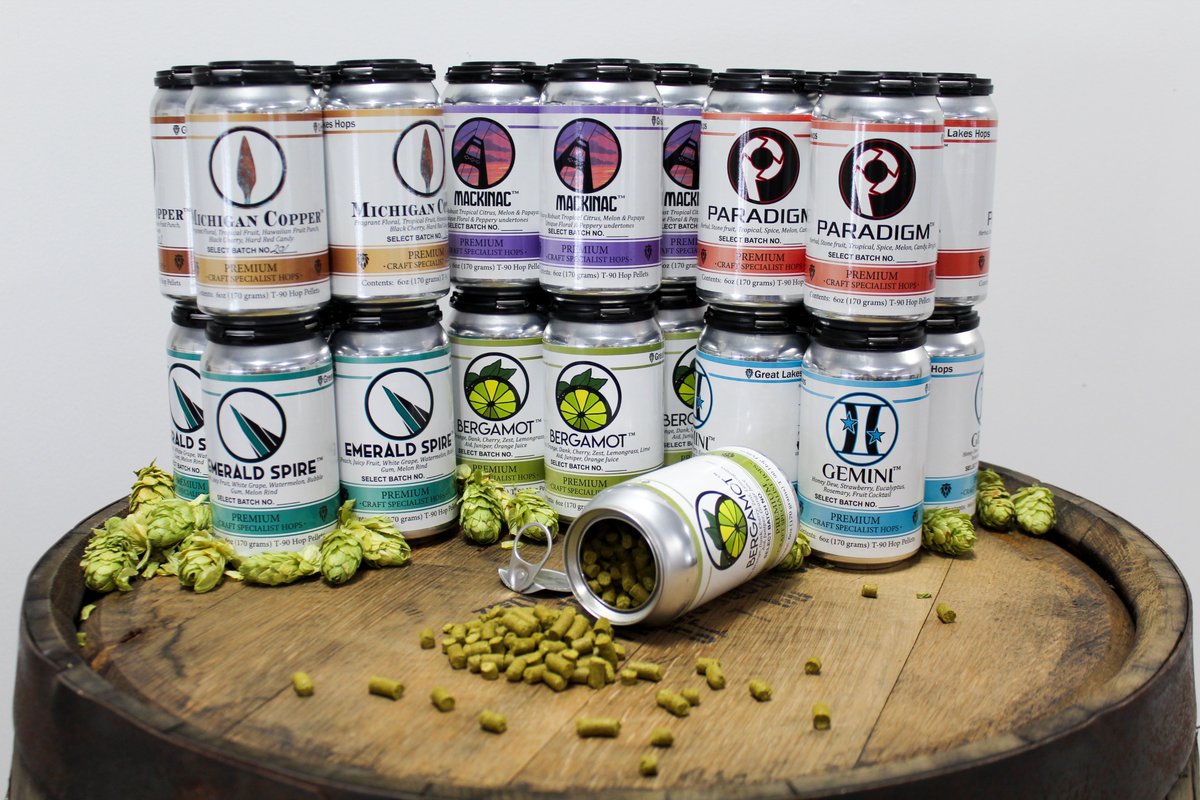 GreatLakesHops's tweet photo. So what's cookin' at Great Lakes Hops?
Our hottest new hop varieties are now available as premium pellets for home &amp; craft brewers. Check these varieties out at our website https://t.co/DERYFEzOp8.
.
.
#glhselecthops #new  #beer #hoppellets #hopsinacan #homebrew https://t.co/vcReR6mCiD