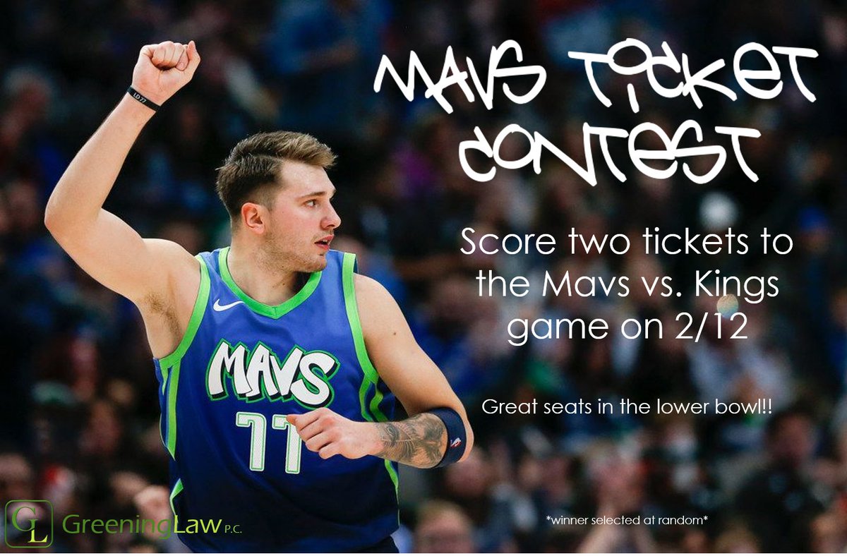 GreeningLawPC's tweet photo. 🚨!CONTEST ALERT!🚨

GreeningLaw is giving away 2 lower-bowl #Mavs tickets for their game against the Kings on 2/12. Here are the rules:

FOLLOW our account

RETWEET this tweet

TAG a friend

The winner will be announced on Thursday. https://t.co/mTa8bNPVvK