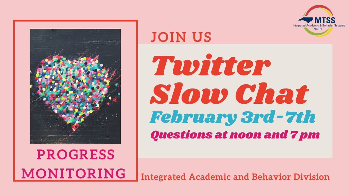 NC Educators!!! 
We have an exciting opportunity coming up for you!!! 
Check out our SLOW #ncmtsschat  giving us a chance to talk... 
PROGRESS 
MONITORING!!

<a href="/bhall_iabs/">𝔹𝕣𝕚𝔸𝕟𝕟𝕖 ℍ𝕒𝕝𝕝</a> 
@susanhlaney 
<a href="/BethRiceIABS/">Beth Rice</a> 
<a href="/olistermtss/">Olistermtss</a> 
<a href="/angiecloninger/">Angie Cloninger</a> 
<a href="/3JandA/">Angel Goodwine Batts</a> 
<a href="/InterveneQueen/">Alisha Schiltz, PhD</a> 
<a href="/CWatt24/">Correy Watkins</a> 
<a href="/Phillys_Girl/">Jenn Phelps</a>