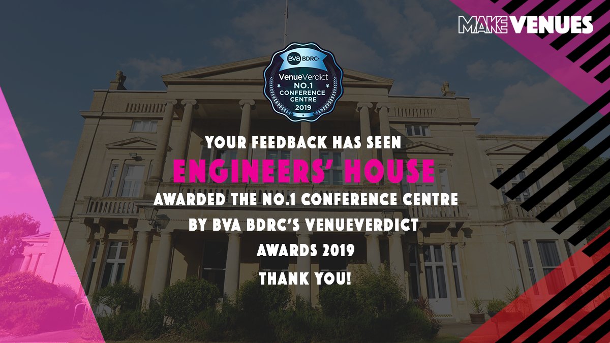 Make_Venues's tweet photo. Huge congratulations to #EngineersHouse in #Bristol for being awarded the No.1 Conference Centre by the @BVA_BDRC #VenueVerdict Awards 2019. @MeetBristol @BristolLive #eventprofsUK #venuesofexcellence https://t.co/HvkMHXfpQM