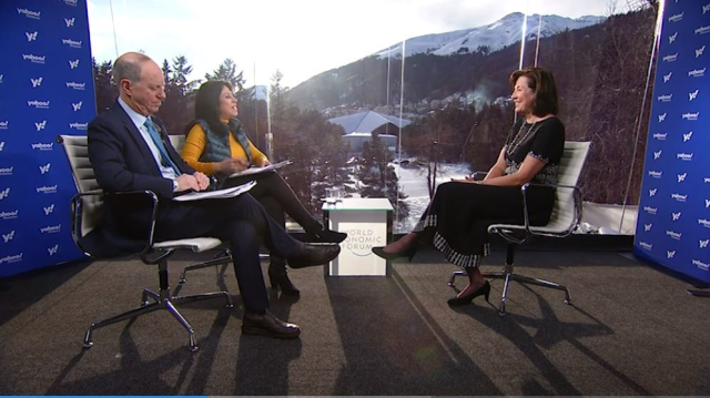JeffBoland's tweet photo. .@KPMG_US Chairman &amp; CEO Lynne Doughtie tells @YahooFinance that clients and leaders are based on advancement on trade; investment in people, tech and culture; #transformation spending. #Davos2020 #WEFLIVE https://t.co/xdQQXa63DF https://t.co/2uVCRYOYGU