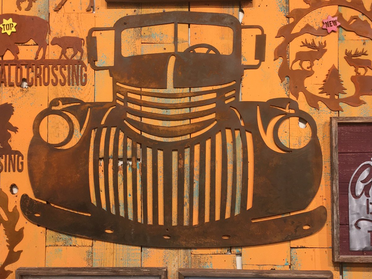 RechercheUSA's tweet photo. Day 2 @lasvegasmarket @RechercheUSA NEED LARGE METAL SIGNS? Old Truck is 3 ft wide, can cut up to 10 ft. Come see us for Rustic Home Decor needs. Reclaimed Wood, cut metal, FREE custom, Made in Texas. We are located in @destinationgifts C-1191 #rustichomedecor #lasvegasmarket https://t.co/HhGWcozZLO