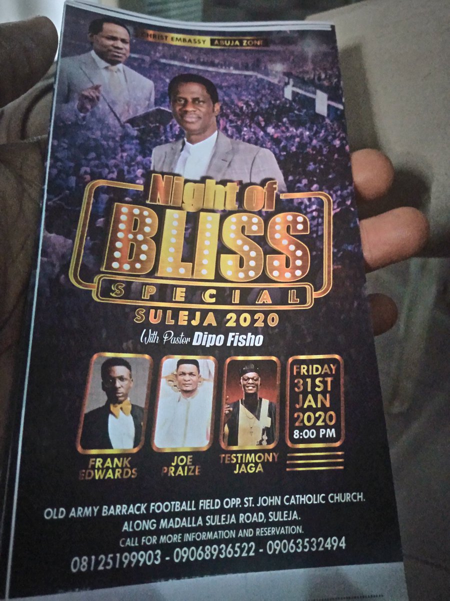 SinachOkee's tweet photo. Friday finna be lit for the gospel!
Night of Bliss Special Suleja.#NOBSS #AbujaTwitterCommunity #AbujaZone https://t.co/QSuEky0czZ