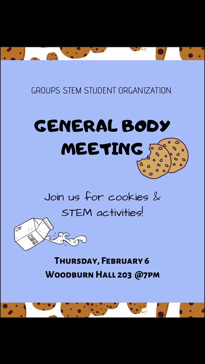 Join us on Thursday, February 6th!!! Enjoy cookies &amp; engage in STEM activities to start the semester 🎉