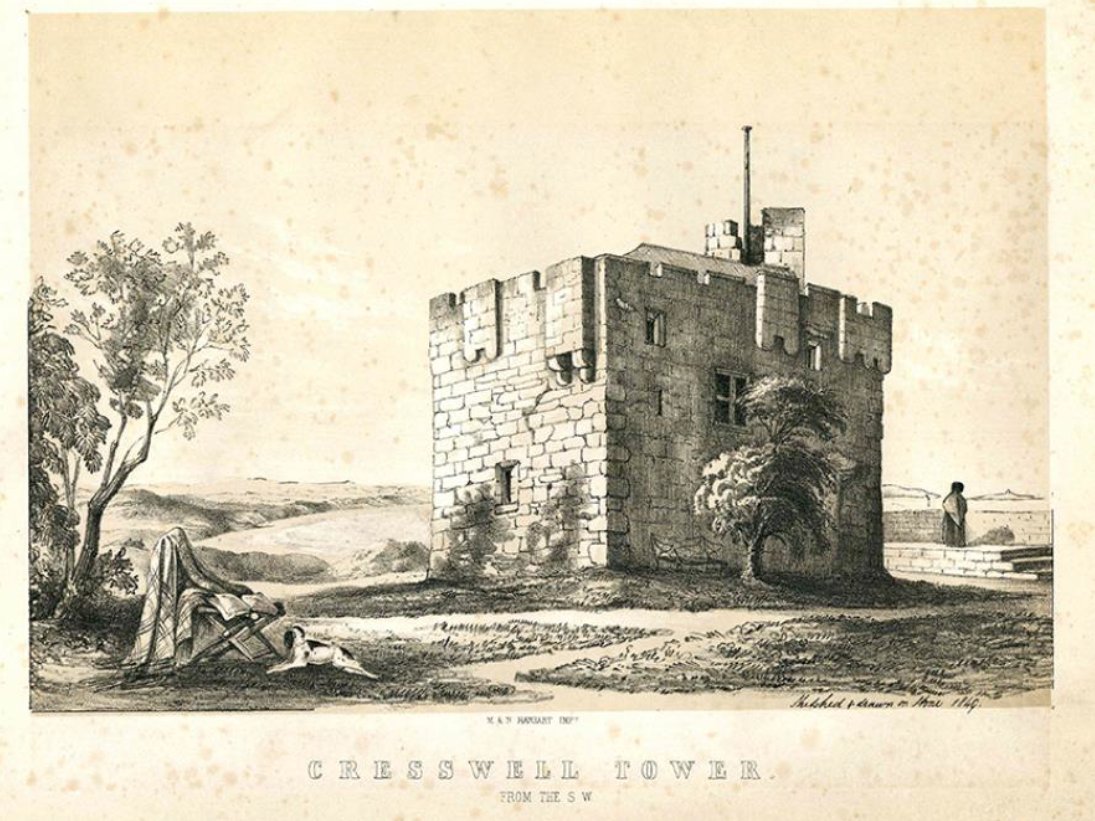 ThorntonFirkin's tweet photo. We are currently working on an amazing project restoring the 15th Century Grade II* listed Cresswell Pele Tower with @hpruk and Curtis Architecture. 

This is an old drawing discovered from 1849. 

We are lucky to work on such prestigious projects full of history like this one. https://t.co/WJ8UaWbEx4