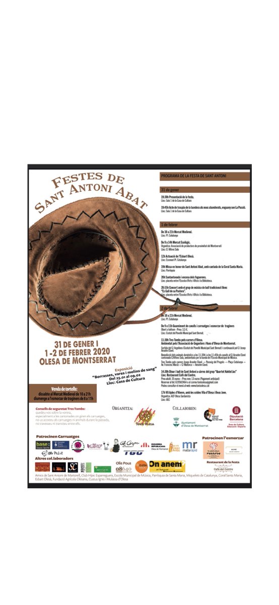Aquest cap de setmana festes de Sant Antoni Abat!!!!
1/2 de febrer 2020 #tonisolesa