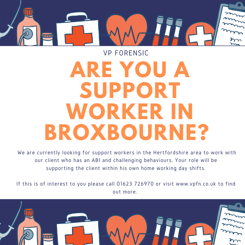 We are currently seeking support workers in the Broxbourne area to support a client in their own home and out into the community. If this is of interest to you please call 01623 726970 or visit vpfn.co.uk. #Broxbourne #healthcarerecruitment #healthcarecareers