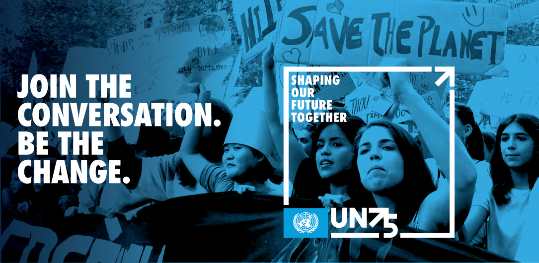 JoinUN75's tweet photo. Our #UN75 Launch w/ @UN Secretary-General @antonioguterres and our #youth panelists is just a couple of days away! Is there anything YOU would like to say about #ShapingOurFuture? 

Let us know w/ the hashtag #WhatDoYOUthWant for a chance to have your voice heard at the event. https://t.co/EtdOIP3vhR