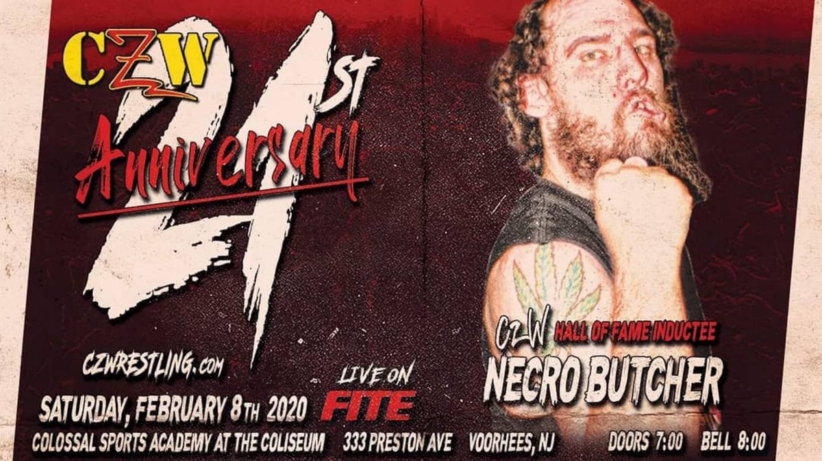 blklkp's tweet photo. .#CZW rings 21 bells on 2/8 #LIVE on @FiteTV as @combatzone moonsaults into 2020 with #CZW21!
@retroag and @AvaEverett_ meet #BearCountry
#TheRep battle @heyliamgray and @AdrianAlanis76 of #TheSkulk
@LeonRuffsxe FIGHTS @GabrielSkye_ and #TheNecroButcher goes into the #CZWHOF!! https://t.co/JyCJ5cTjEc