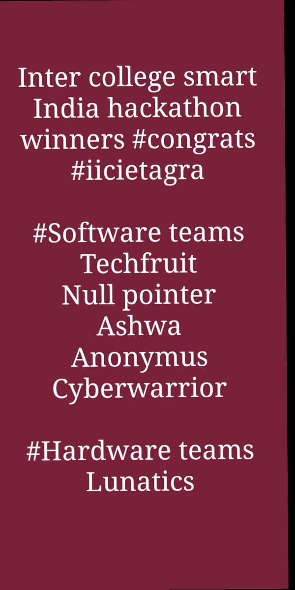 IicieT's tweet photo. we are feeling  really grateful to announce  the results ofour internal  hackathon https://t.co/nKRHoXpiyy